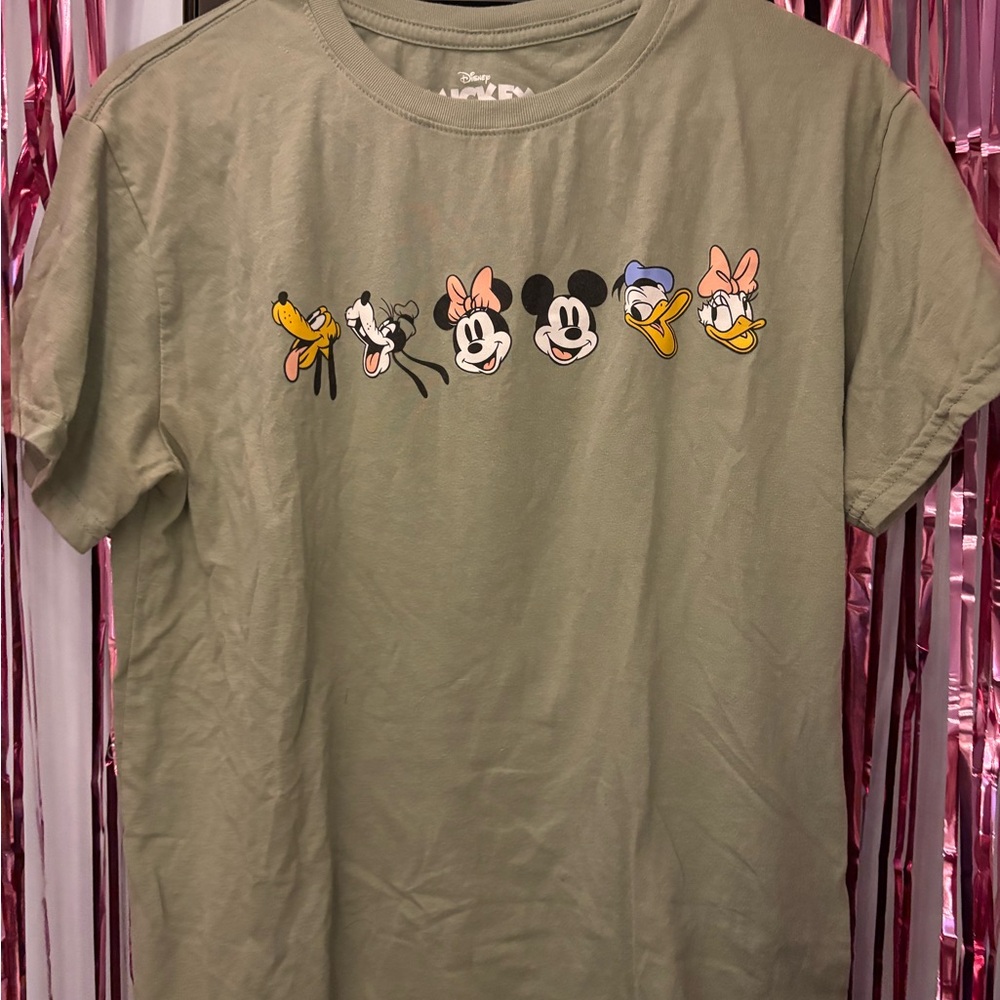 Disney Olive Green Tee with Classic Characters